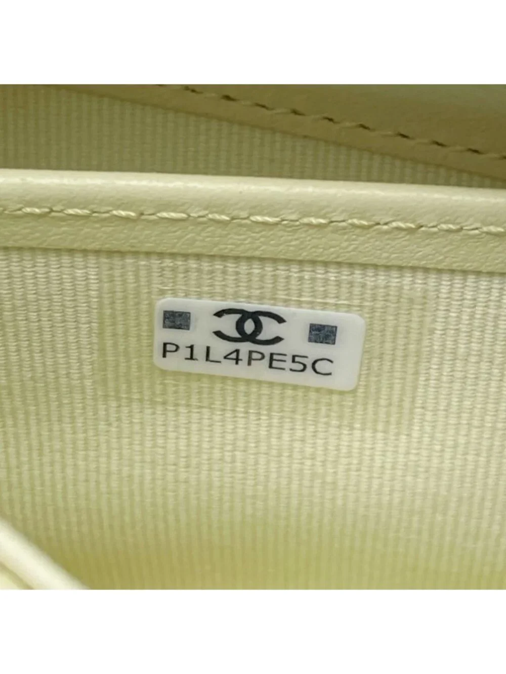 Chanel Quilted Classic Flap Wallet Light Yellow CC Logo Caviar Leather